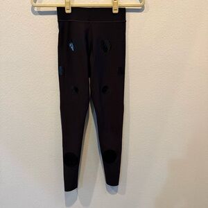 Ultracor Black Leggings with Glossy Accents